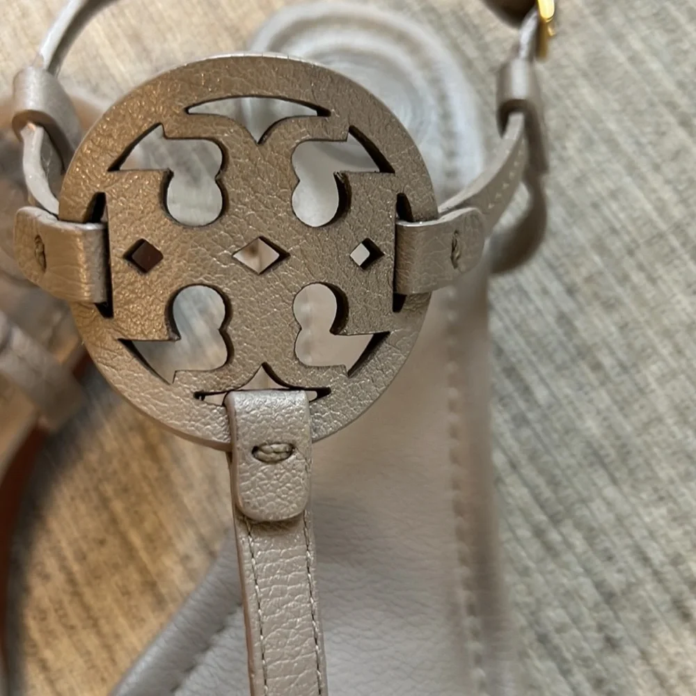 Tory Burch wedge sandals gray size 7 - Picture 3 of 9